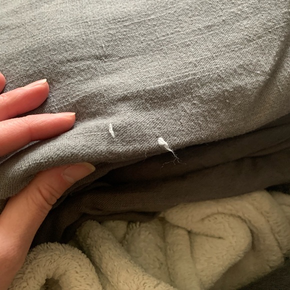 Casaluna used dark grey king linen duvet cover. Some pulls as shown in pics. - Picture 6 of 15